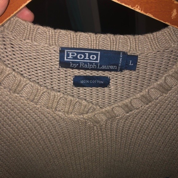 Tan Polo by Ralph Lauren v neck sweater - Picture 2 of 2